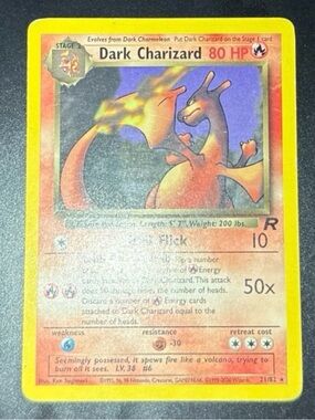 Dark Charizard 21/82 Team Rocket 2000 released Art Rare non-Holofoil Rare MP